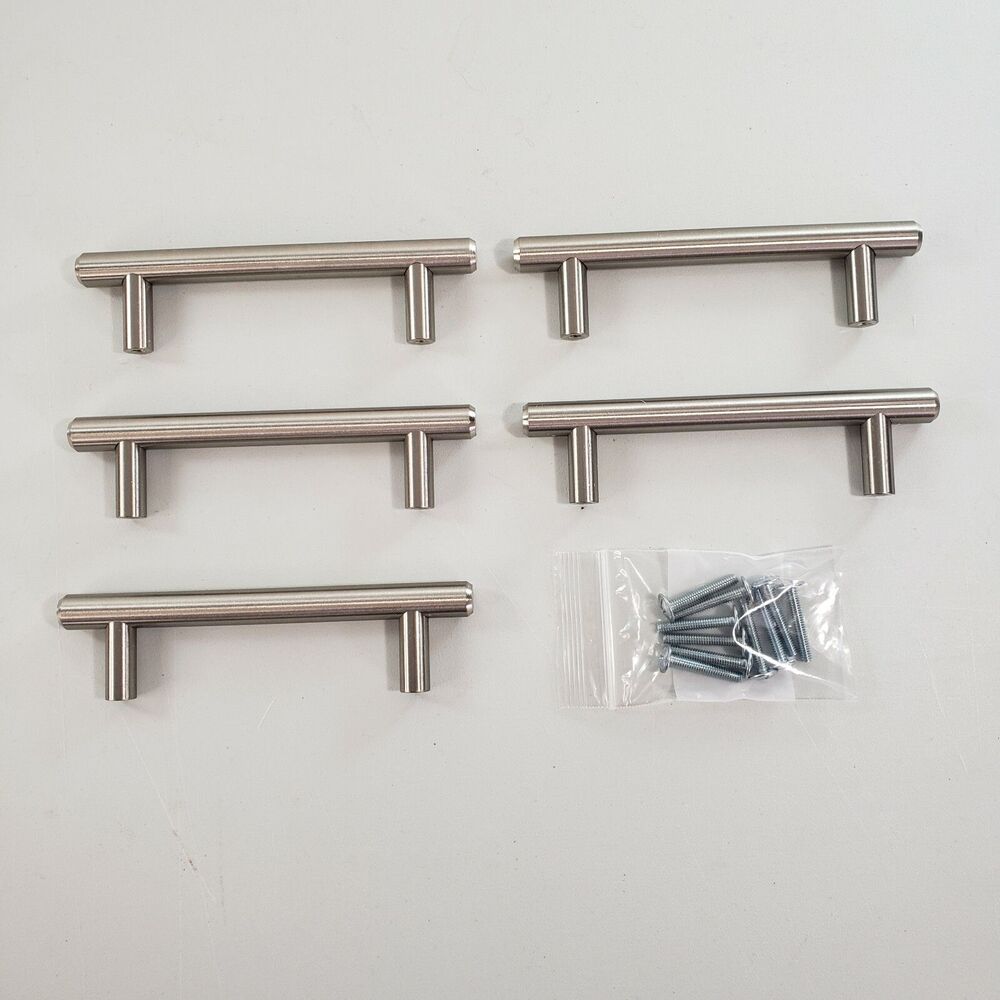 5 Bar Cabinet Handle Pulls Brushed Nickel Stainless Knob Furniture Hardware
